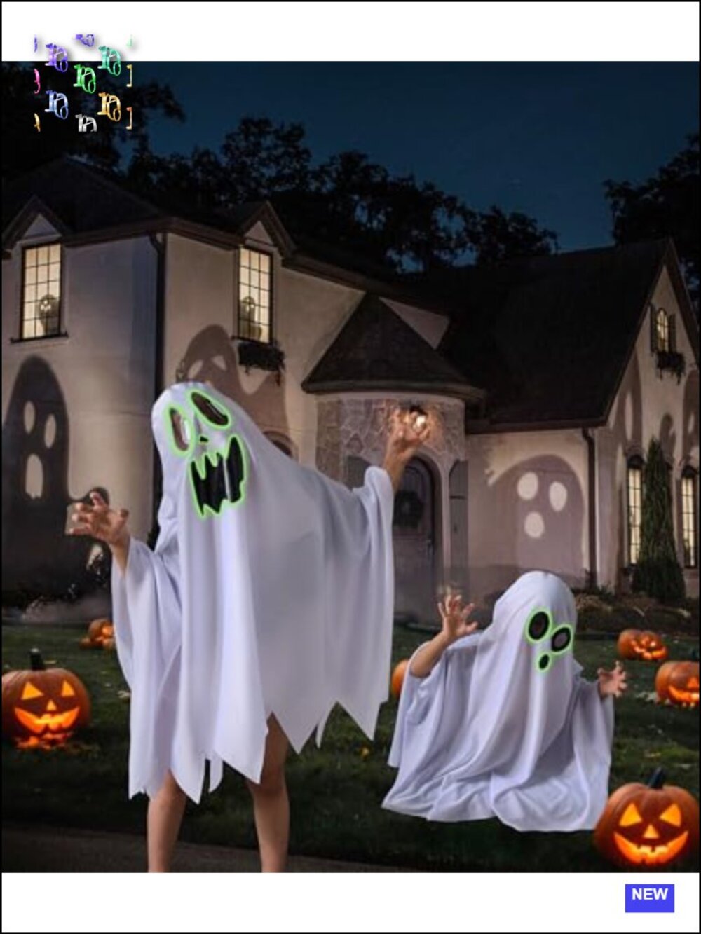 Kids Ghost Costume Cape Halloween Boo Cloak Toddler Boy Girl Glow Dark Cosplay - Picture 3 of 6
